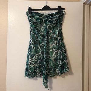 Strapless Floral Mini Dress